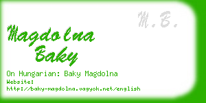 magdolna baky business card